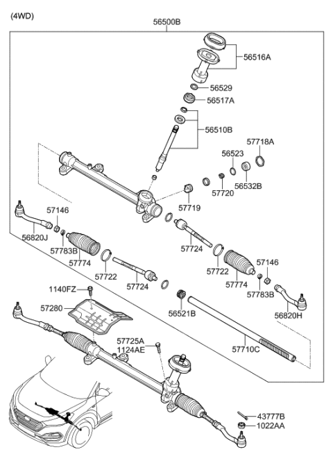 2016 Hyundai Tucson Power Steering Gear Box Diagram 2