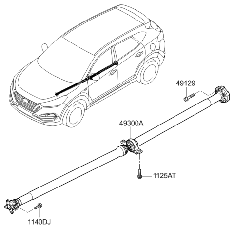 2017 Hyundai Tucson Shaft Assembly-PROPELLER Diagram for 49300-D3000