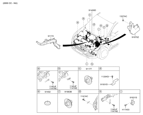 2020 Hyundai Sonata Hybrid Protector-Wiring Diagram for 91971-3W200