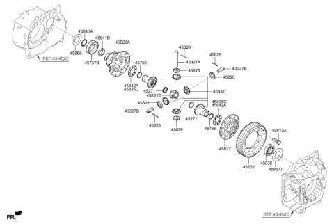 2021 Hyundai Tucson Gear-Differential Drive Diagram for 45832-3F810