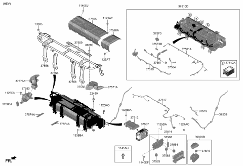 2022 Hyundai Ioniq Pack Assembly-Battery Diagram for 37510-G2200