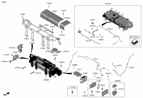 2021 Hyundai Ioniq High Voltage Battery System Diagram 1