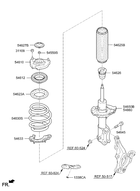 2022 Hyundai Ioniq Spring-Front Diagram for 54630-G5050