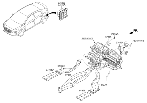 2020 Hyundai Ioniq Duct Assembly-Rear Ventilator Diagram for 97010-G2000