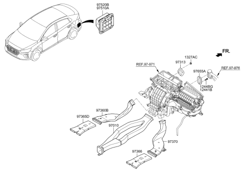 2020 Hyundai Ioniq Hybrid Heater System-Duct & Hose Diagram