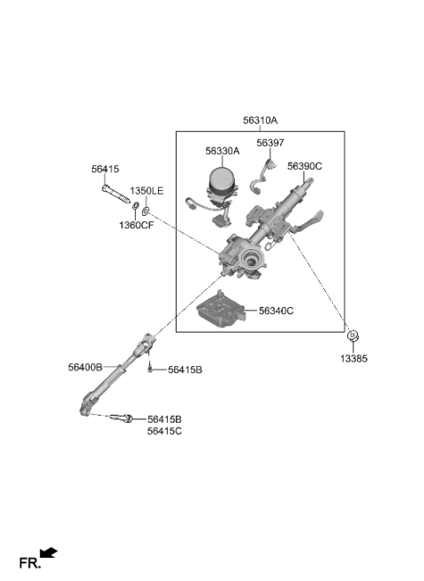 2022 Hyundai Ioniq Column Assembly-Steering Diagram for 56310-G2510