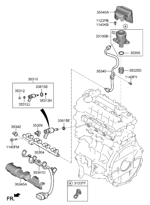 2021 Hyundai Ioniq Throttle Body & Injector Diagram
