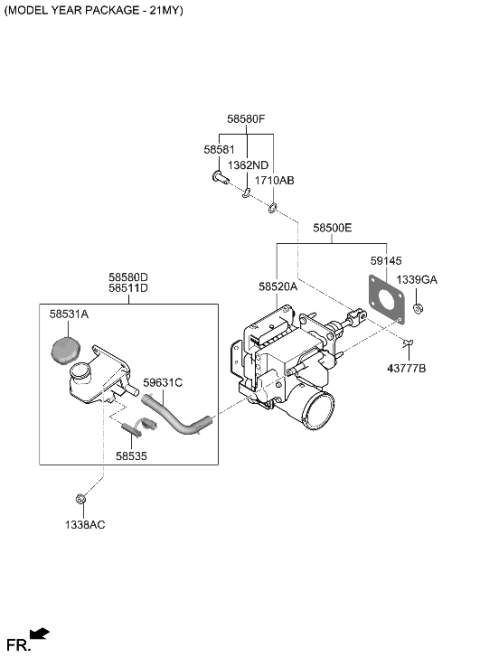 2023 Hyundai Santa Cruz Reservoir Assembly-Sub Diagram for 58511-S7100
