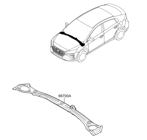 2020 Hyundai Ioniq Panel Assembly-Cowl Complete Diagram for 66700-G2000