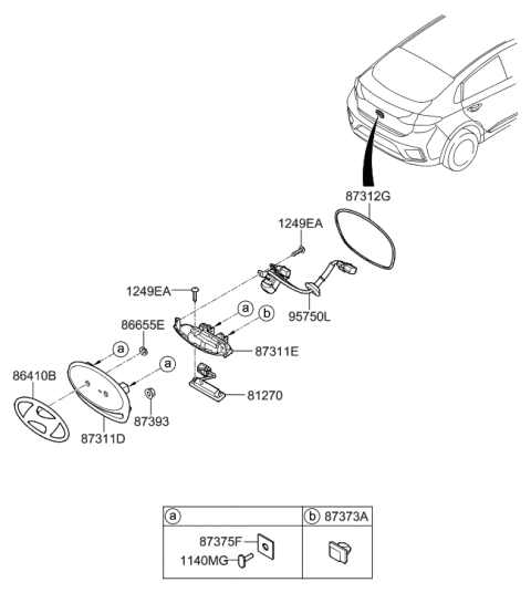 2015 Hyundai Azera Symbol Mark Diagram for 86301-G2500