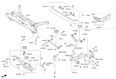 2021 Hyundai Ioniq Hybrid Rear Suspension Control Arm Diagram