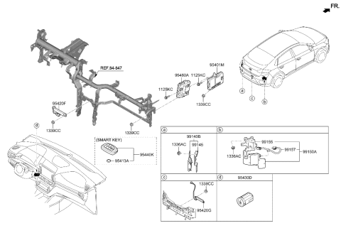2023 Hyundai Santa Cruz Body Control Module Diagram for 954B0-G2HH0