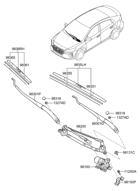 2020 Hyundai Ioniq Windshield Wiper Diagram