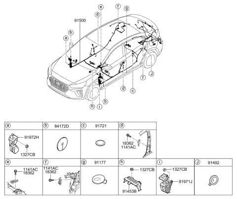 2020 Hyundai Ioniq WIRING ASSY-FLOOR Diagram for 91310-G2940