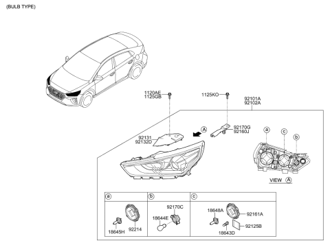 2020 Hyundai Ioniq Hybrid Head Lamp Diagram 1