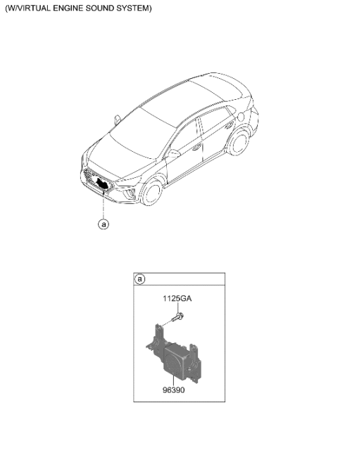 2022 Hyundai Ioniq Control Unit Assembly-VESS Diagram for 96390-G2970