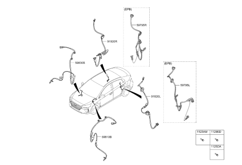2023 Hyundai Genesis GV70 Sensor Assembly-Front ABS.RH Diagram for 59830-G2000