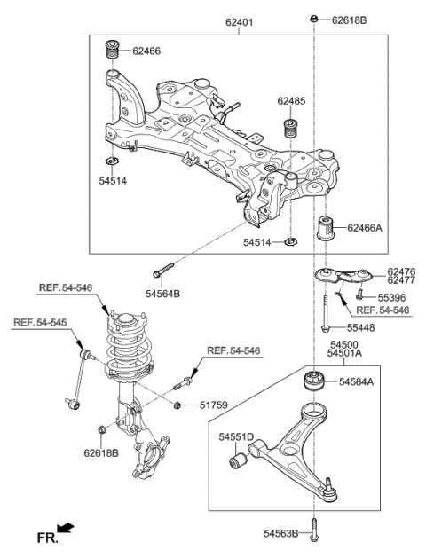 2021 Hyundai Ioniq Front Suspension Crossmember Diagram