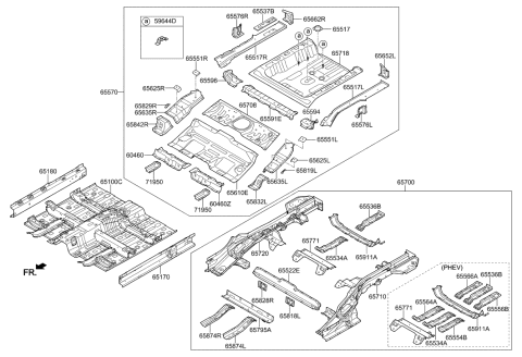 2022 Hyundai Ioniq Floor Panel Diagram