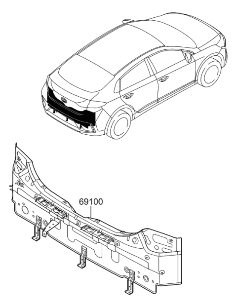 2020 Hyundai Ioniq Hybrid Back Panel & Trunk Lid Diagram