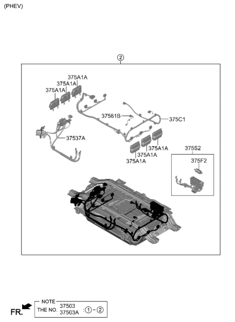 2023 Hyundai Santa Cruz Wiring Harness-Volt & Temp Sen Diagram for 37562-G2610