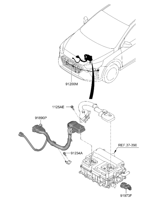 2020 Hyundai Ioniq Wiring Assembly-Power Cable,RH Diagram for 91895-G2500