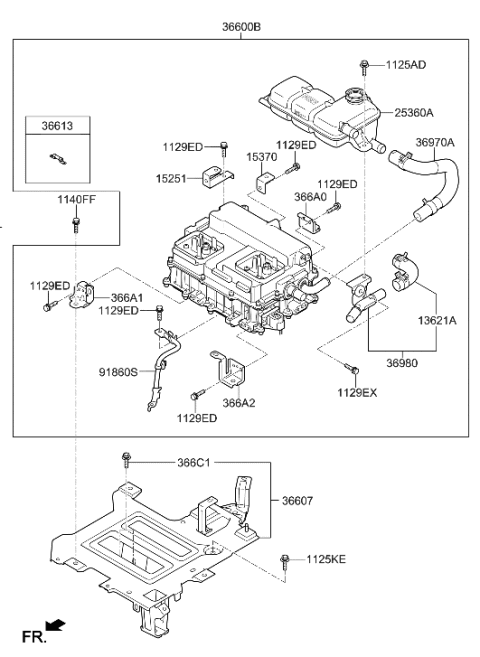 2022 Hyundai Ioniq HPCU Reservoir Module Diagram for 36600-2B183