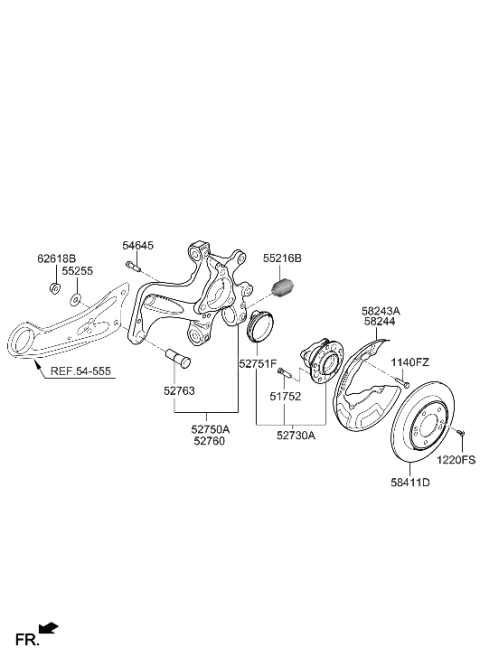2020 Hyundai Ioniq Disc-Rear Brake Diagram for 58411-G2700