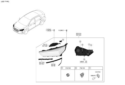 2020 Hyundai Ioniq Hybrid Head Lamp Diagram 2