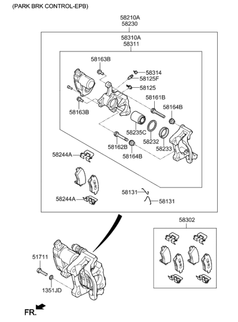 2021 Hyundai Ioniq Hybrid Rear Wheel Brake Diagram 2