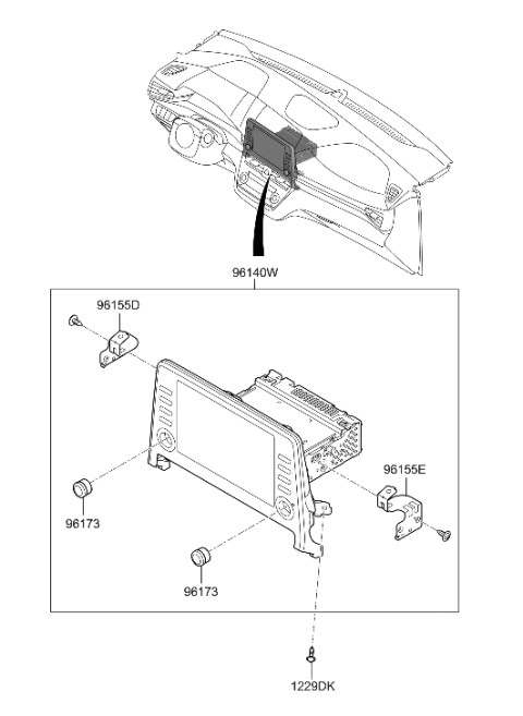 2022 Hyundai Ioniq Audio Assembly Diagram for 96160-G2560-MGS