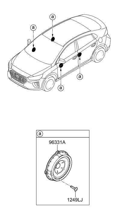 2020 Hyundai Ioniq Hybrid Speaker Diagram 1