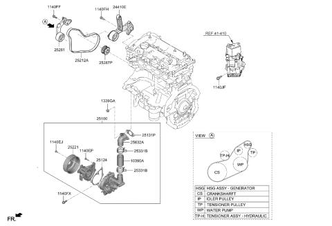 2020 Hyundai Ioniq TENSIONER Assembly-Hydraulic Diagram for 25283-03HA2