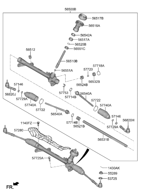 2020 Hyundai Ioniq End Assembly-Tie Rod,LH Diagram for 56820-G2500