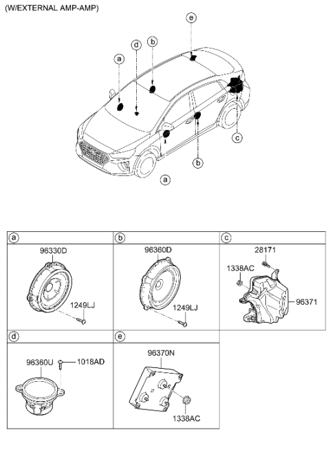 2020 Hyundai Ioniq Hybrid Speaker Diagram 2