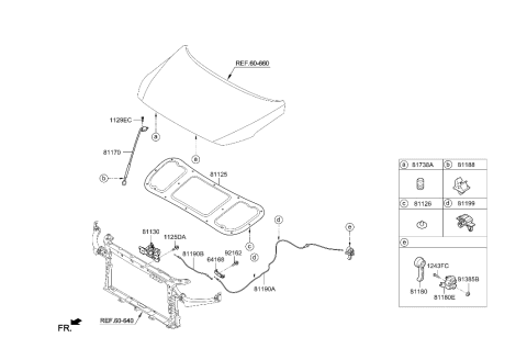 2021 Hyundai Ioniq Hood Trim Diagram