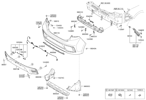 2021 Hyundai Ioniq Cover-Rear Bumper Side Under,RH Diagram for 86696-G2000