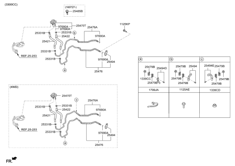 2019 Hyundai Genesis G90 Tube-Oil Cooling Feed Diagram for 25473-D2400