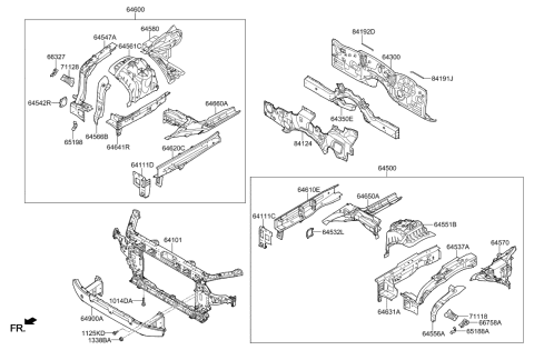 2017 Hyundai Genesis G90 Fender Apron & Radiator Support Panel Diagram