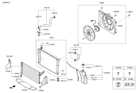 2018 Hyundai Genesis G90 Engine Cooling System Diagram 2