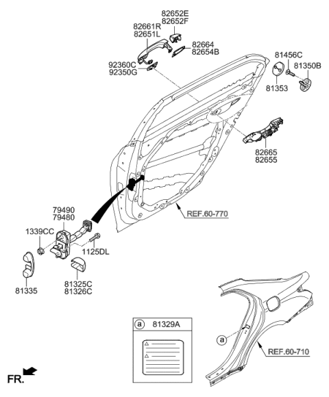 2018 Hyundai Genesis G90 Rear Door Locking Diagram