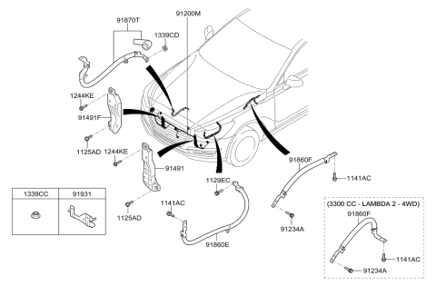 2010 Hyundai Elantra Touring Wiring Assembly-Transmission Ground Diagram for 91880-B1540