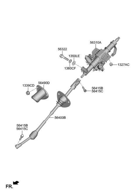 2019 Hyundai Genesis G90 Steering Column & Shaft Diagram 1