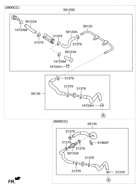 2019 Hyundai Genesis G90 Brake Master Cylinder & Booster Diagram 2