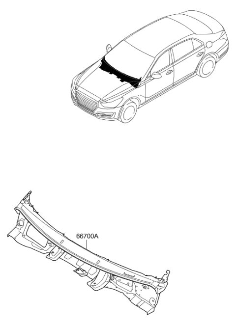 2018 Hyundai Genesis G90 Cowl Panel Diagram