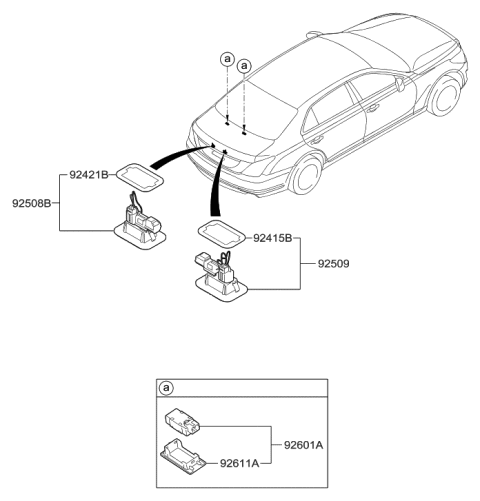 2019 Hyundai Genesis G90 Lens-Luggage Lamp Diagram for 92611-B1000