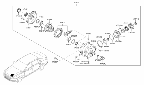 2017 Hyundai Genesis G90 Transfer Assy Diagram 2