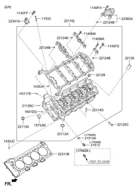 2018 Hyundai Genesis G90 Cylinder Head Diagram 2