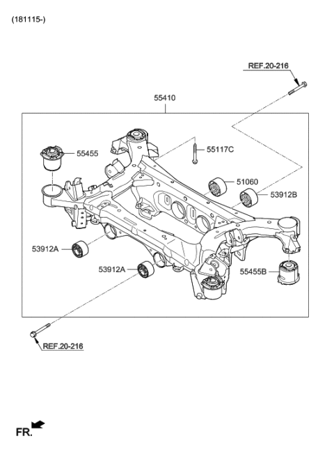 2017 Hyundai Genesis G90 Rear Suspension Control Arm Diagram 2