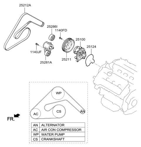 2017 Hyundai Genesis G90 Coolant Pump Diagram 2